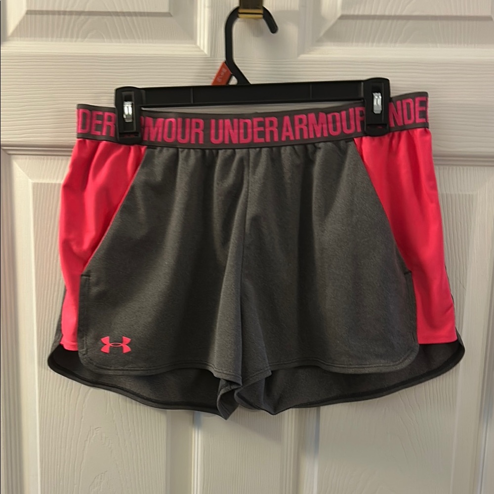 Under Armour pink grey shorts medium